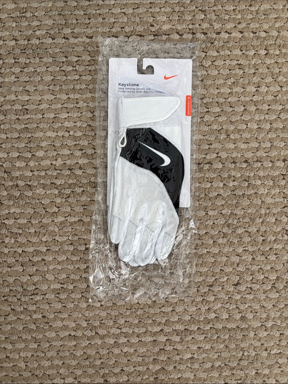 Nike Unisex Keystone Batting Gloves in White and Black. Multiple Sizes- NWT